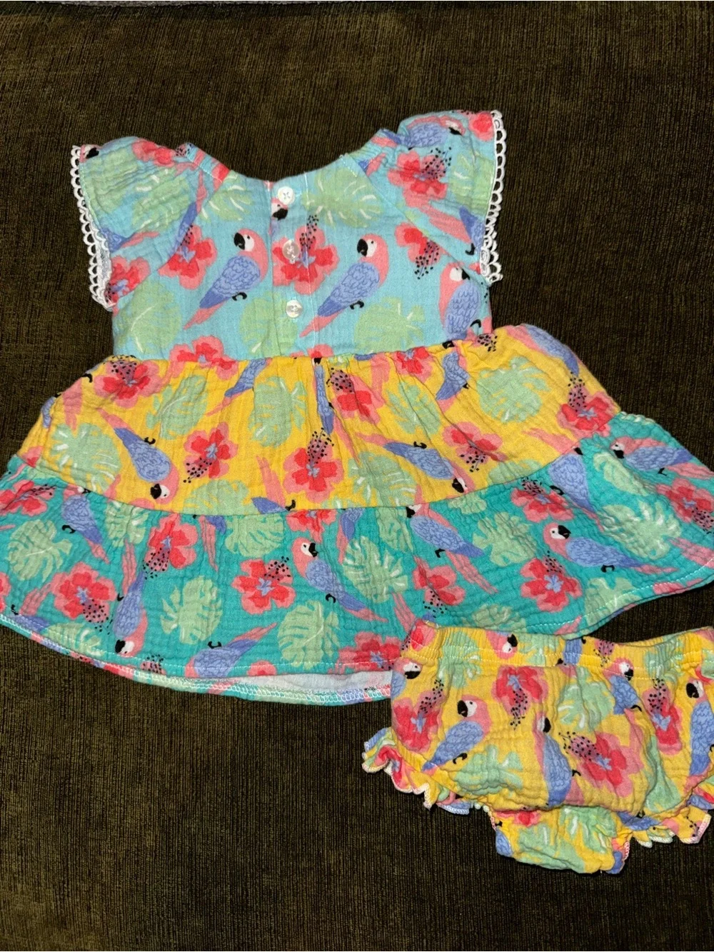 Baby Starters Multicolor Tropical Print Baby Dress - Picture 2 of 4